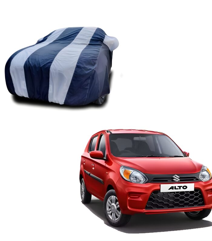 Maruti Suzuki Alto 800 Double Colour Lining Car Body Cover (Blue/Grey)