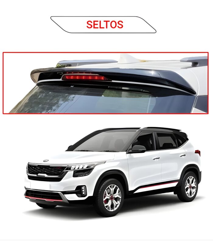 Kia Seltos Roof Spoiler || Black Color With Self Adhesive Taping System