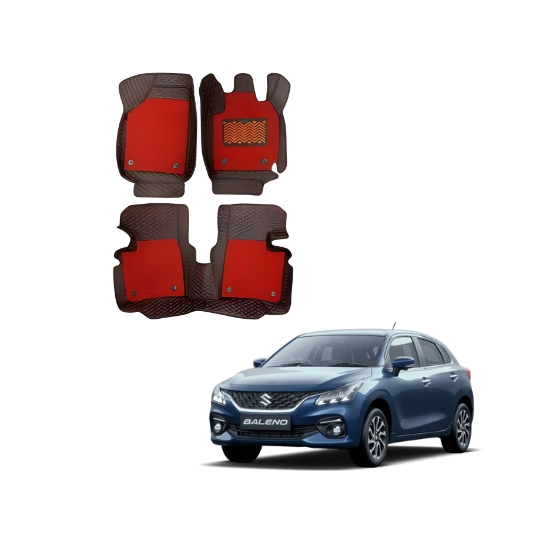 Maruti Suzuki Baleno Spacious 7D Mat Carpet - BlackRed Colour