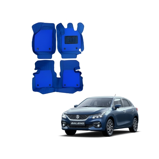 Maruti Suzuki Baleno Deluxe 7D Foot Mats - Blue Colour