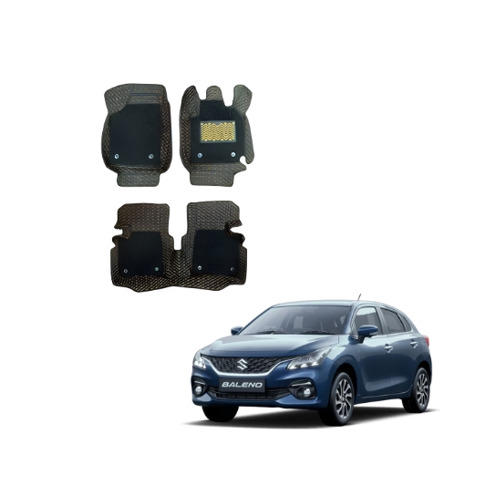 Maruti Suzuki Baleno Attractive 7D Mats Silver Tan Colour