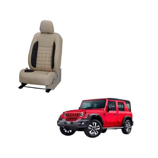 Mahindra Thar Prism Series 3D Custom Nappa Leather Car Seat Covers