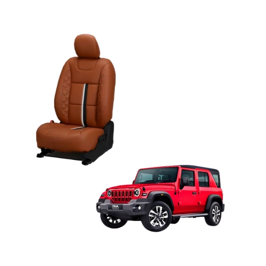 Mahindra Thar Trace Series 3D Custom Nappa Leather Car Seat Covers